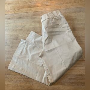 Chico’s High Rise Cream Crop Wide-Leg Pants sz4